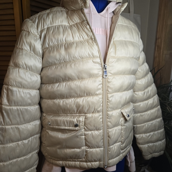 Womens Calvin Klein Off-White Puffer Winter Jacket - Picture 3 of 8